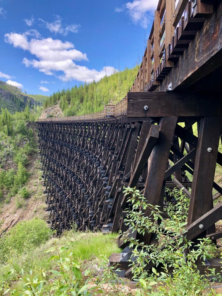 Side of a bridge along the trail