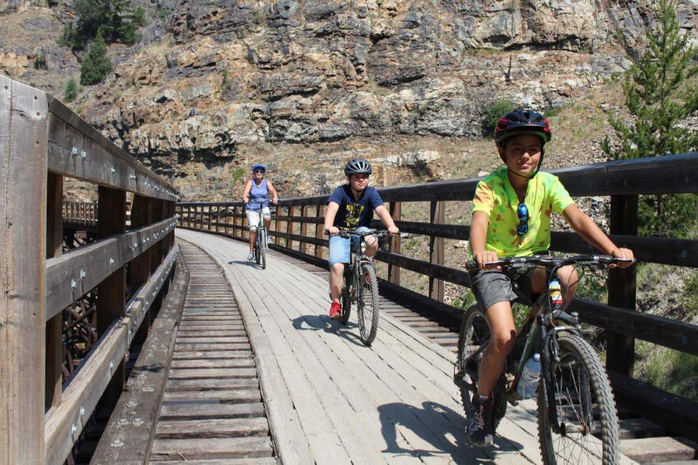 Myra Canyon bike ride with family