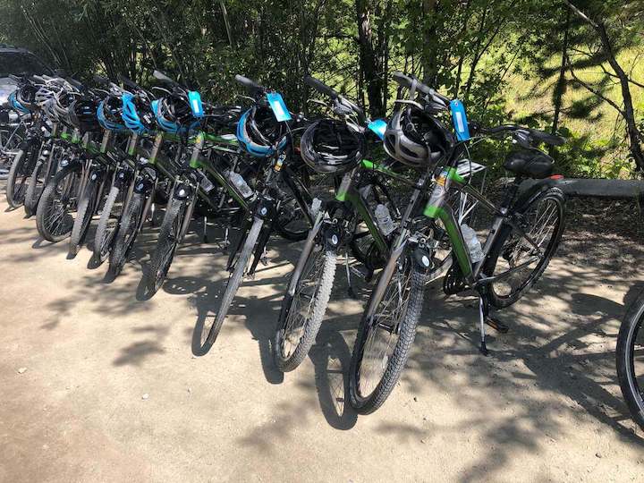 Row of bikes ready for the tour